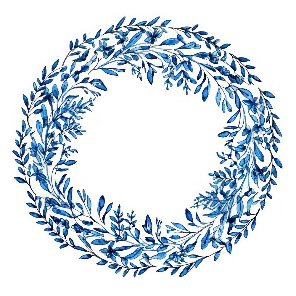 Vintage drawing ribbon pattern circle wreath.