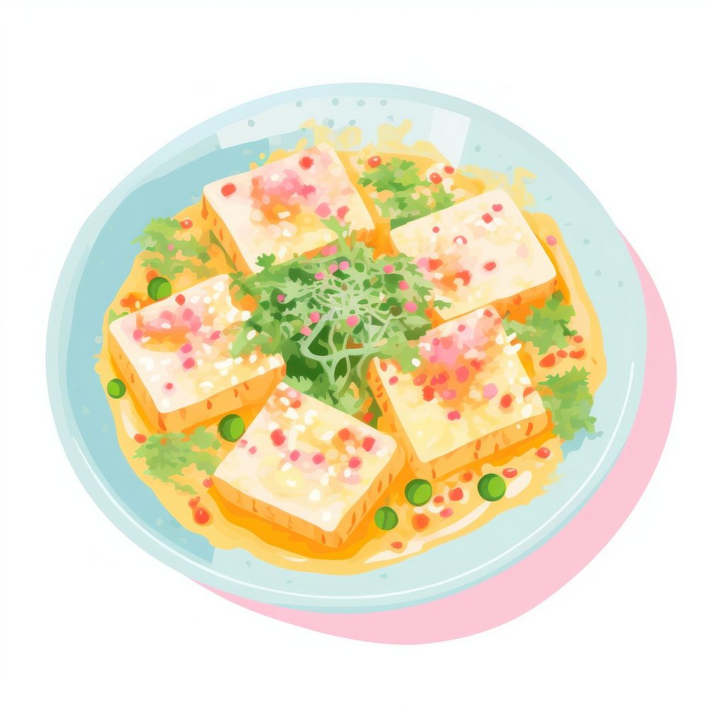 Ma Po Tofu plate food meal.