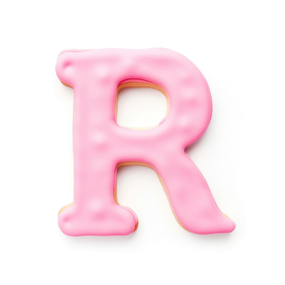 Letter icing text pink.