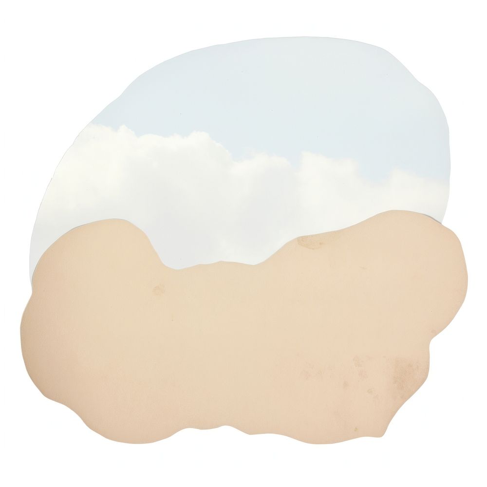 Cloud shape ripped paper white background tranquility rectangle.