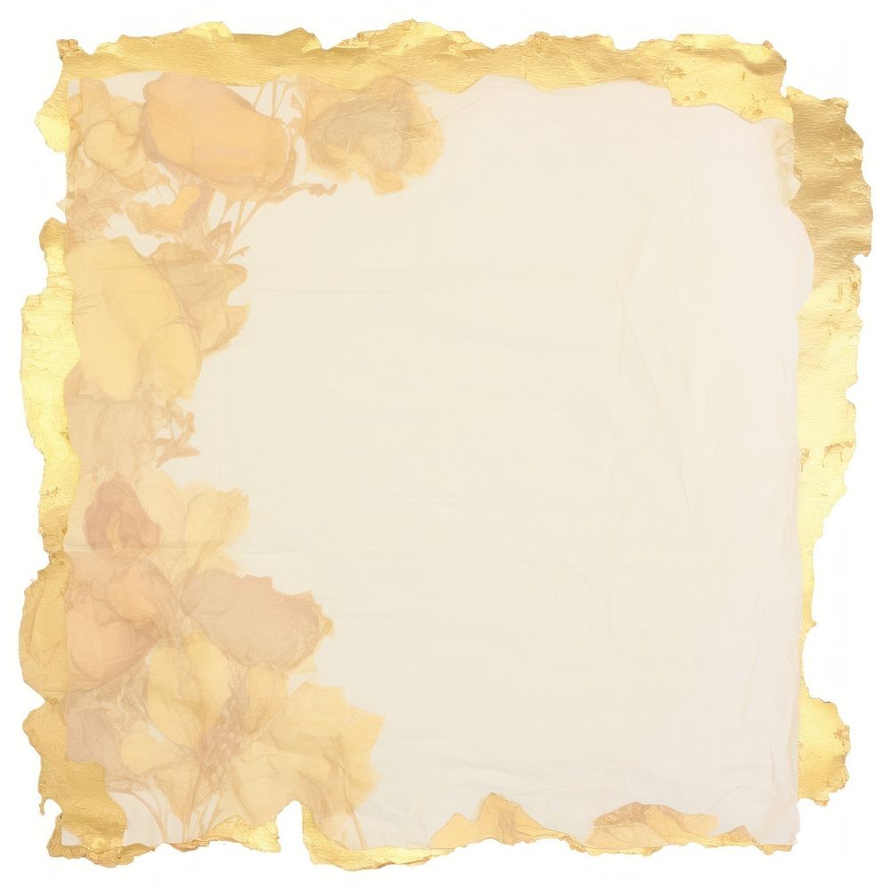 Gold floral ripped paper backgrounds text white background.