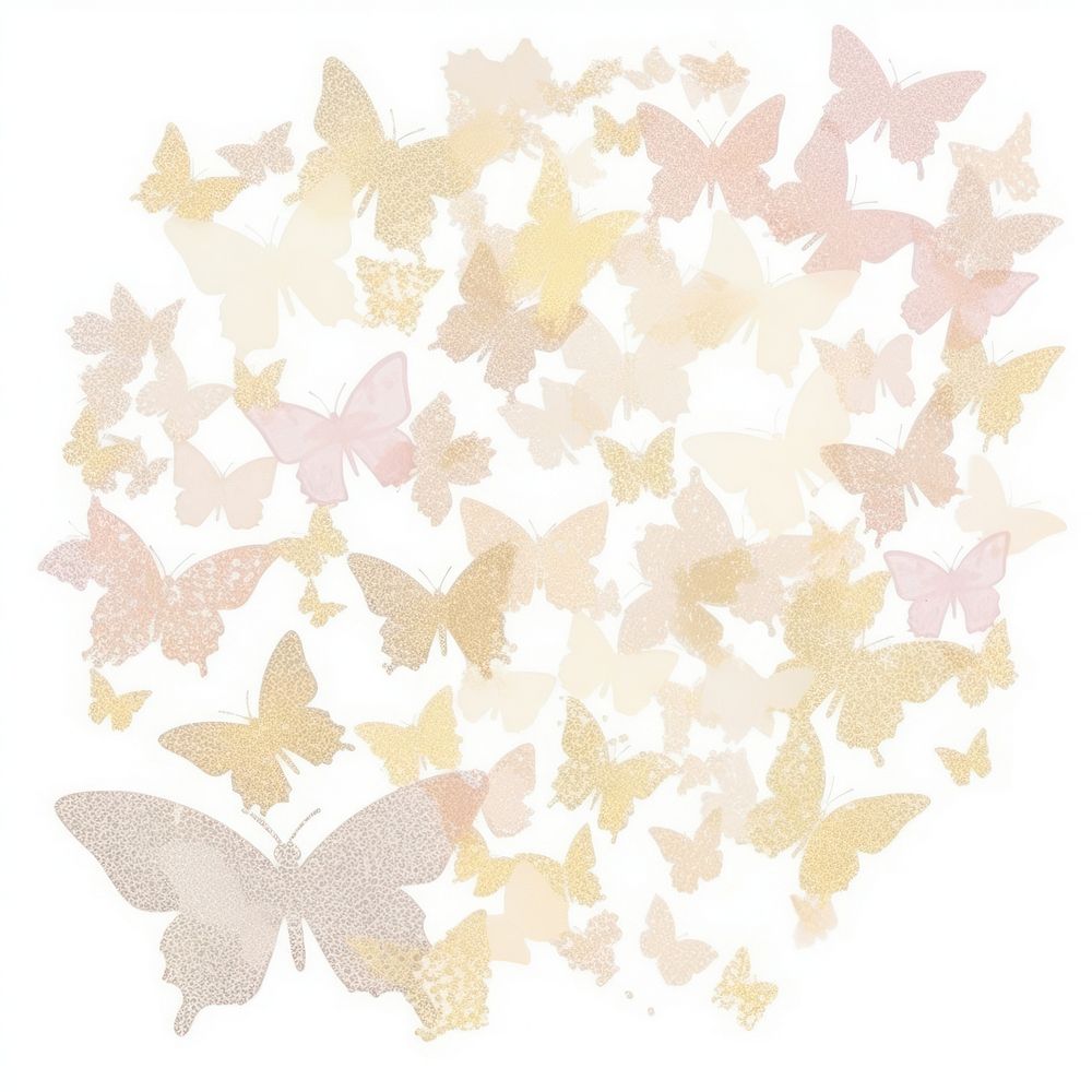 Glitter butterflies ripped paper backgrounds pattern white background.