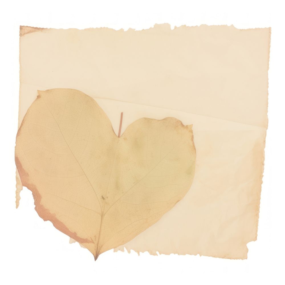 Heart leaves ripped paper backgrounds leaf white background.