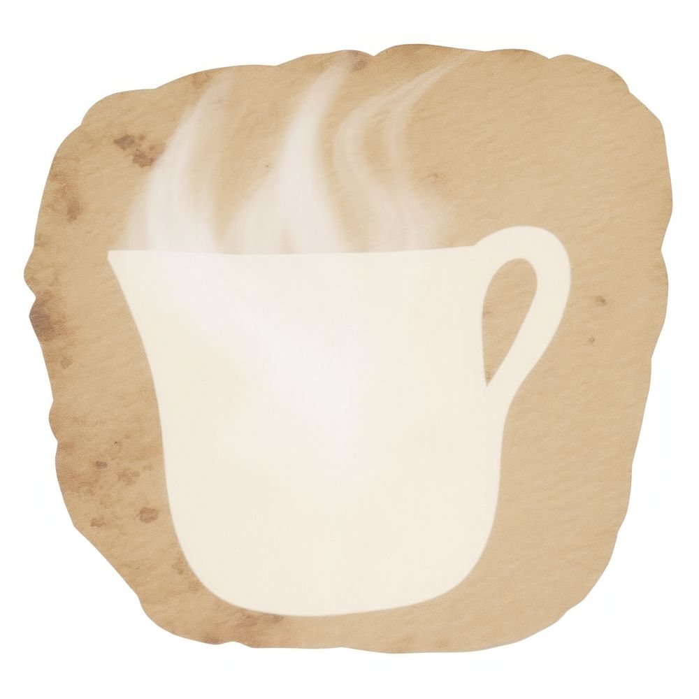 Hot coffee shape ripped paper drink cup mug.