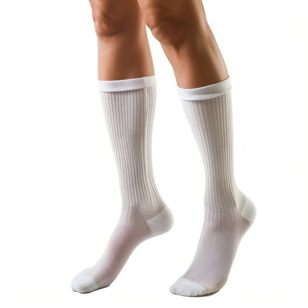 Plain white sock pantyhose portrait footwear.