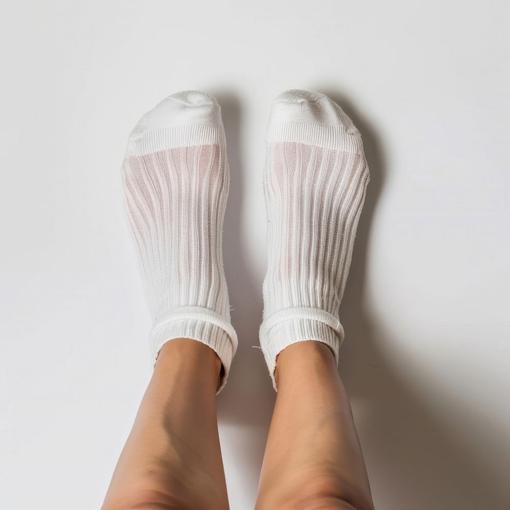 Ankle plain white sock footwear clothing bandage.