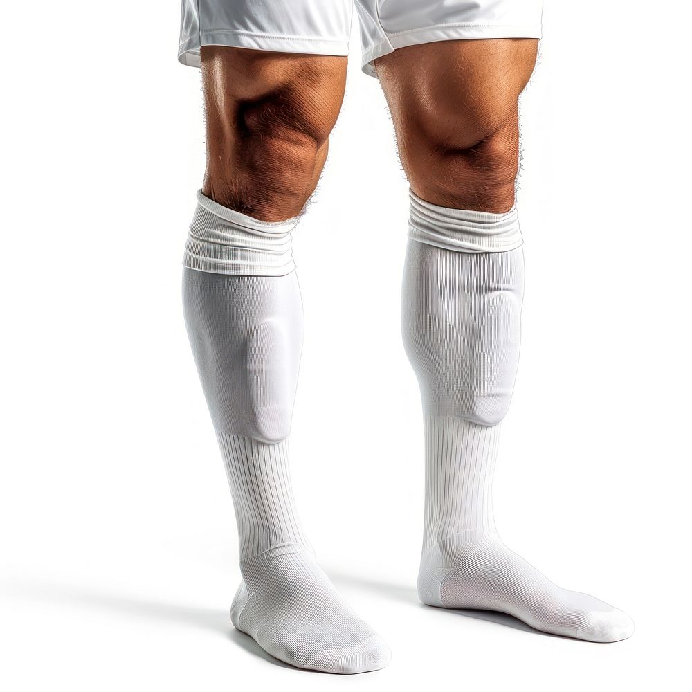 Sock white exercising footwear.