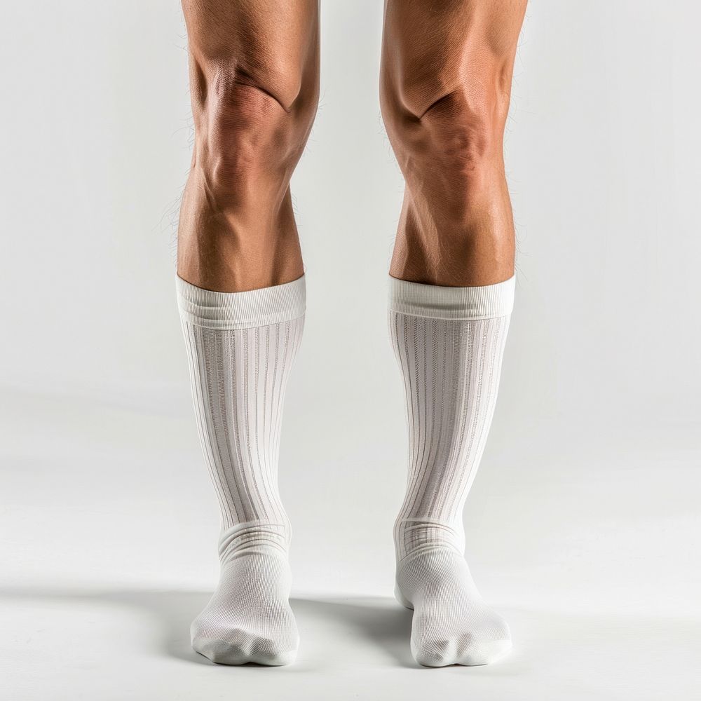 Sock white undergarment bodybuilding.