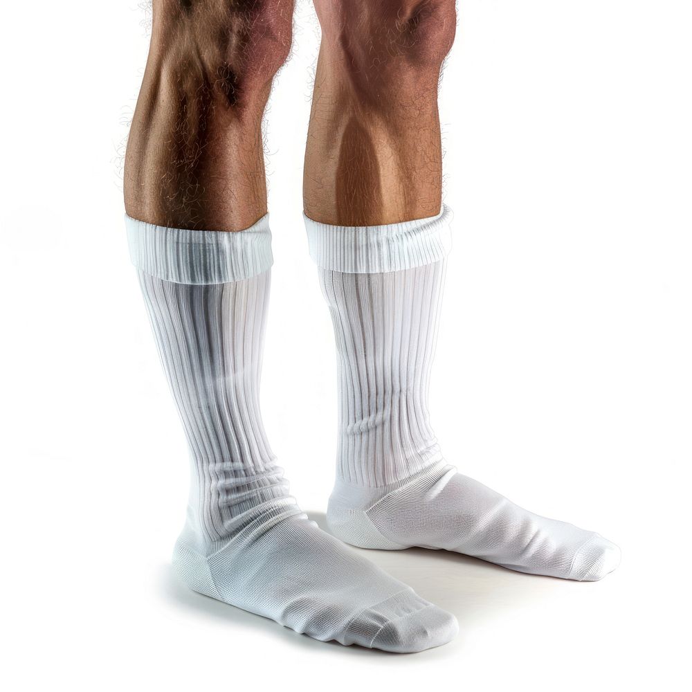 Sock white exercising relaxation.