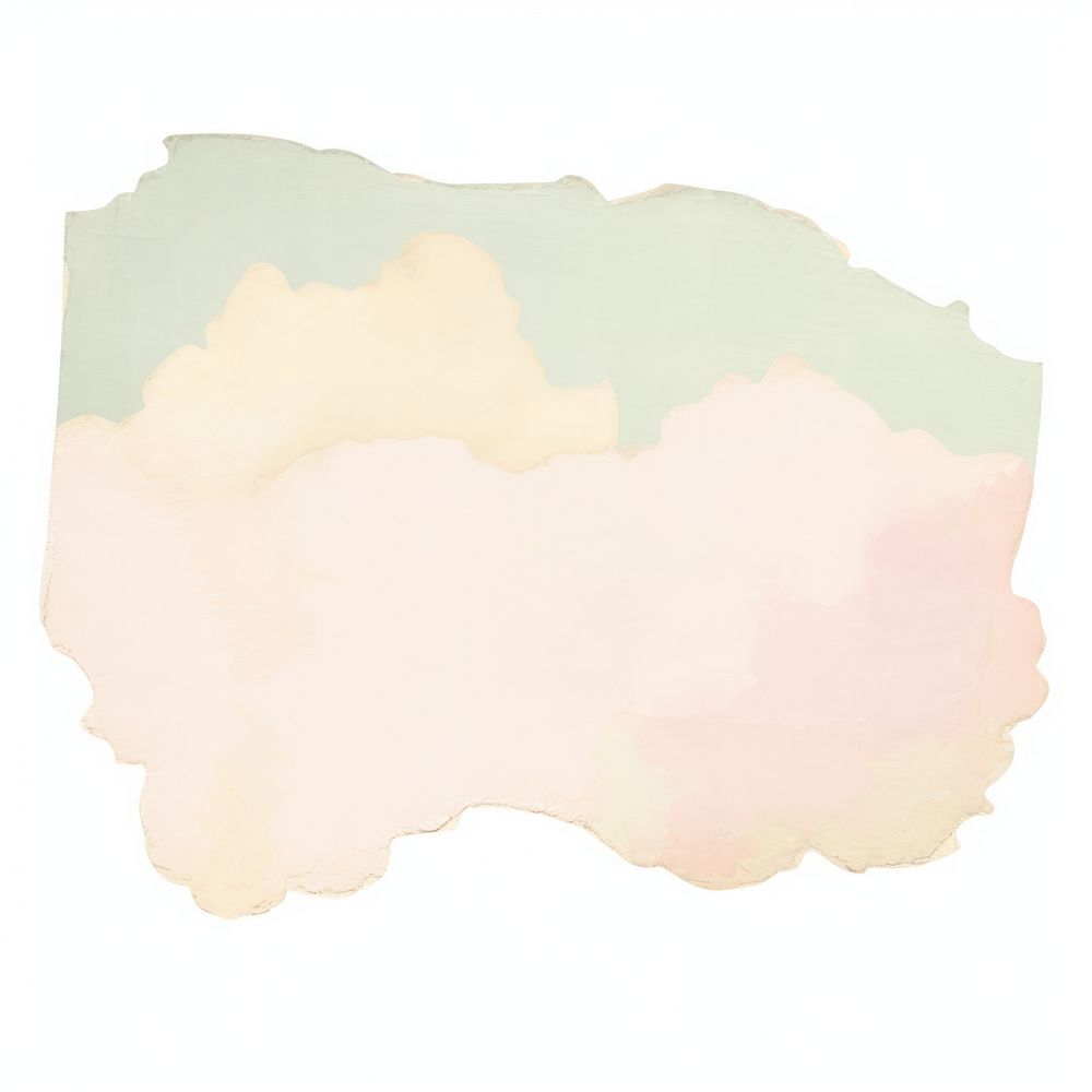 Pastel cloud ripped paper backgrounds painting white background.