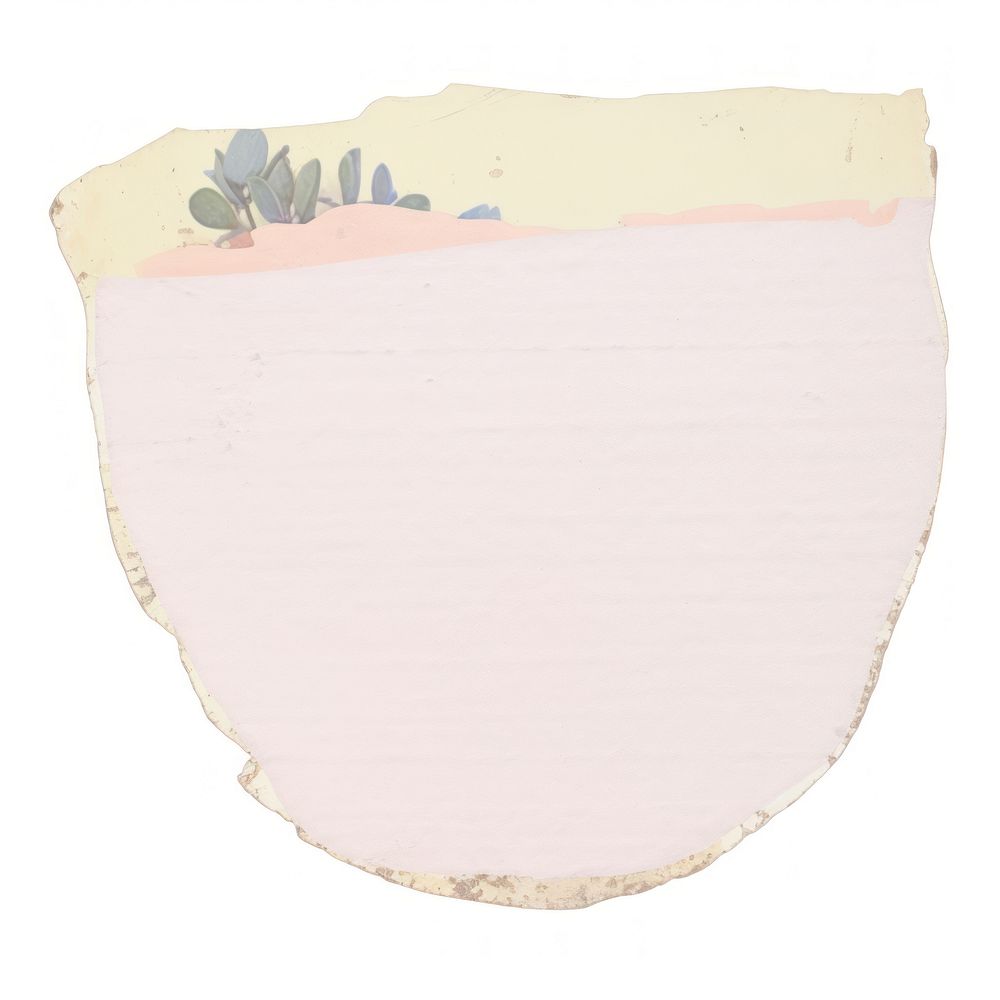 Plant pot ripped paper art white background rectangle.