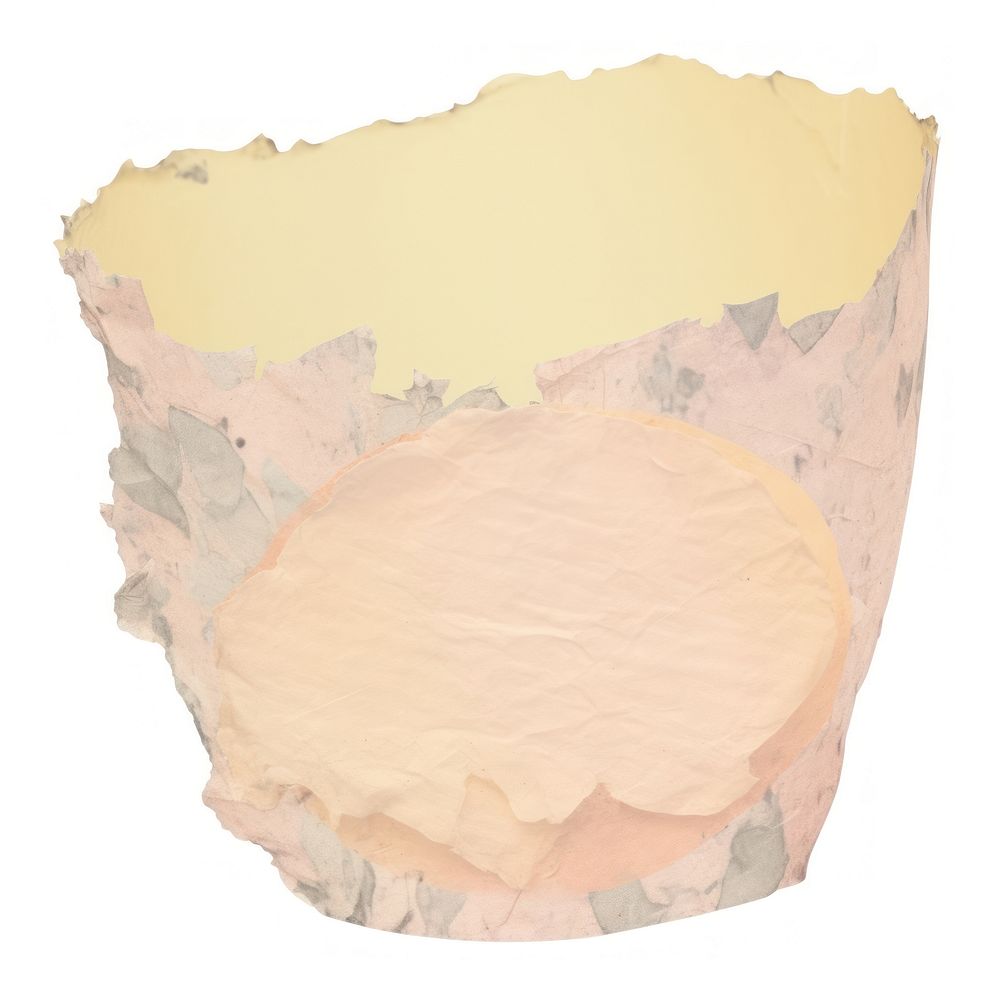 Plant pot ripped paper white background dessert yellow.