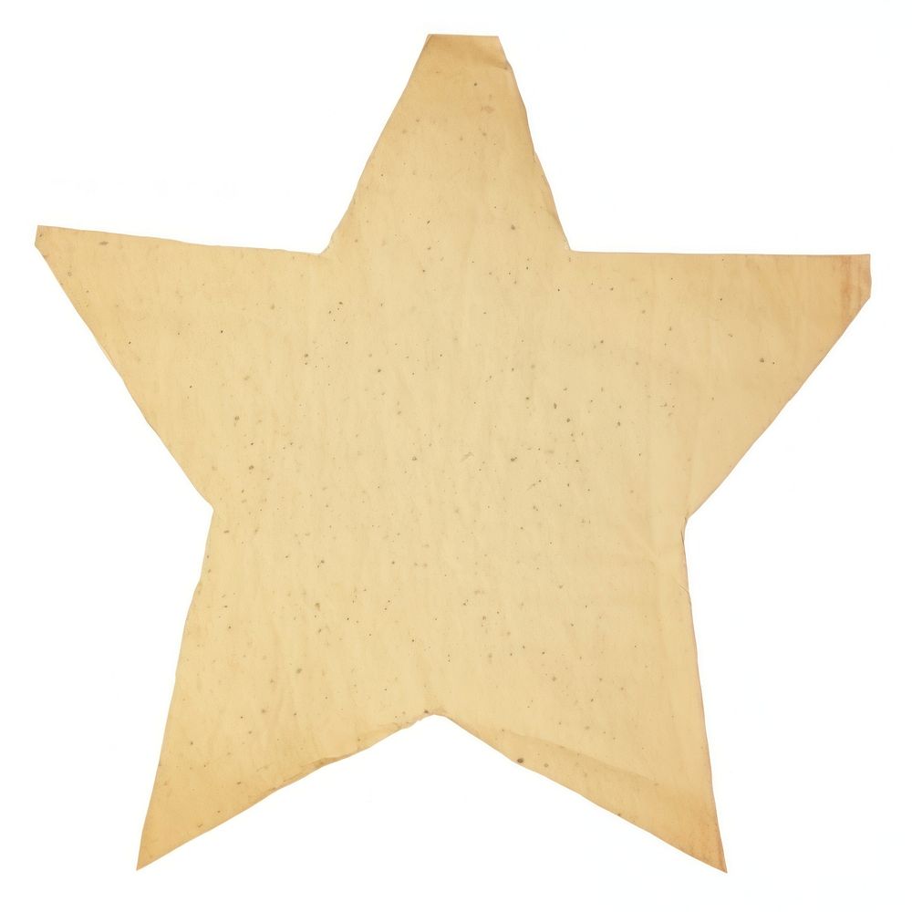 Star ripped paper white background starfish stained.