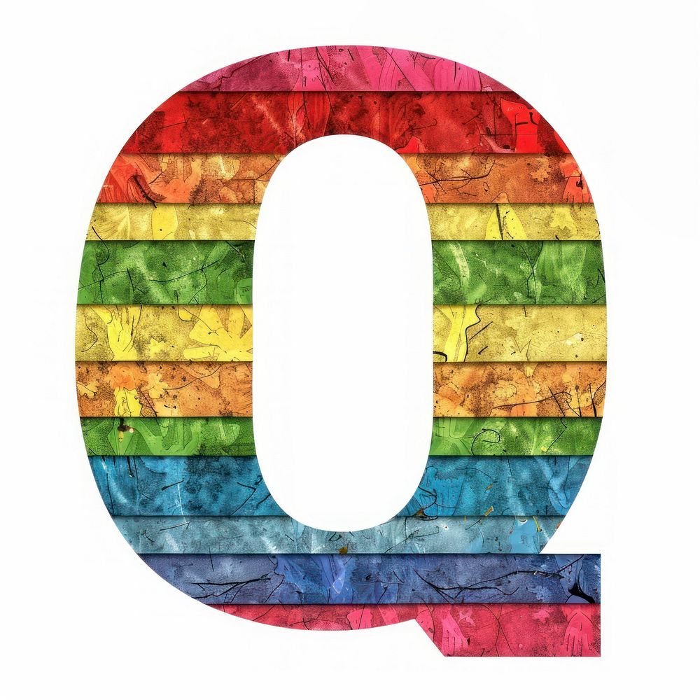 Rainbow alphabet Q pattern number | Premium Photo Illustration - rawpixel