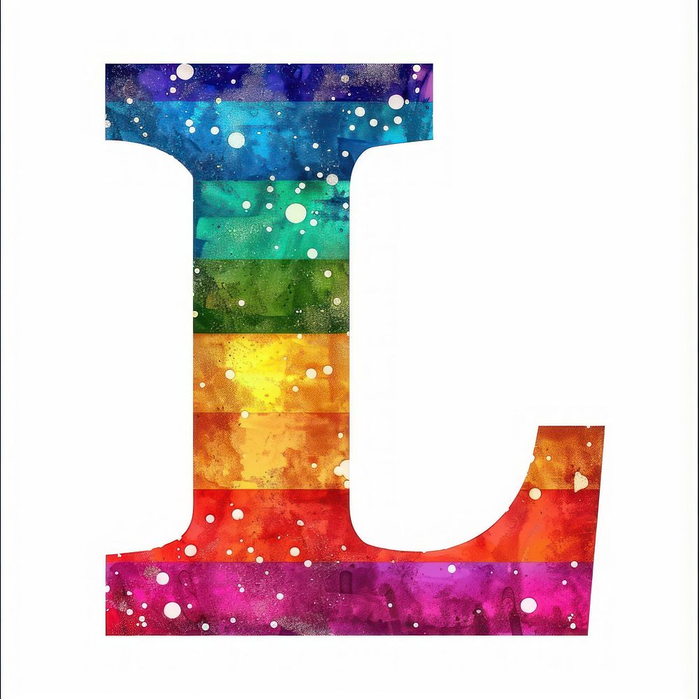 Rainbow with alphabet L pattern symbol font.