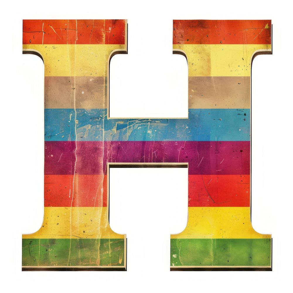 Rainbow with alphabet H backgrounds pattern font.