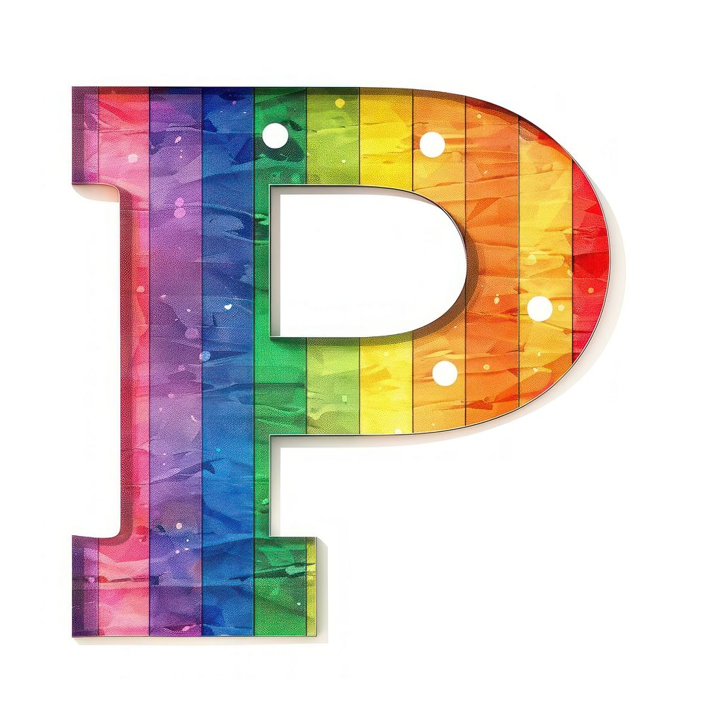 Rainbow with alphabet P backgrounds pattern number.