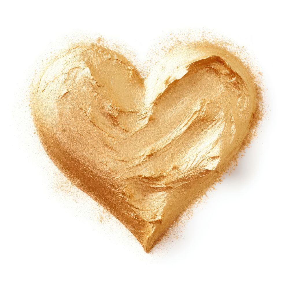 Heart shape brush strokes cream white background dessert.