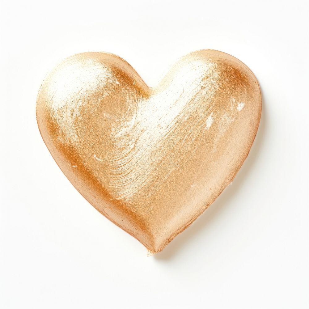 Heart shape brush strokes white background confectionery jewelry.