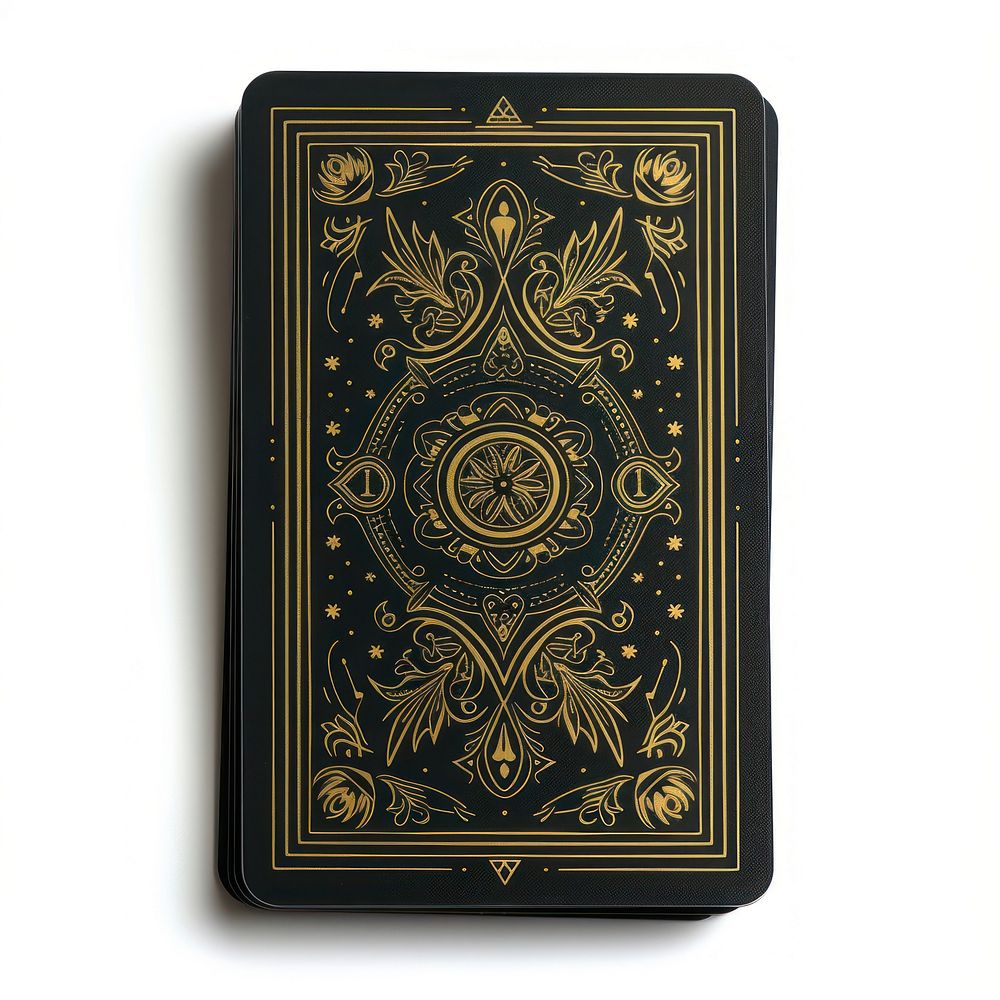 A tarot card pattern black gold.