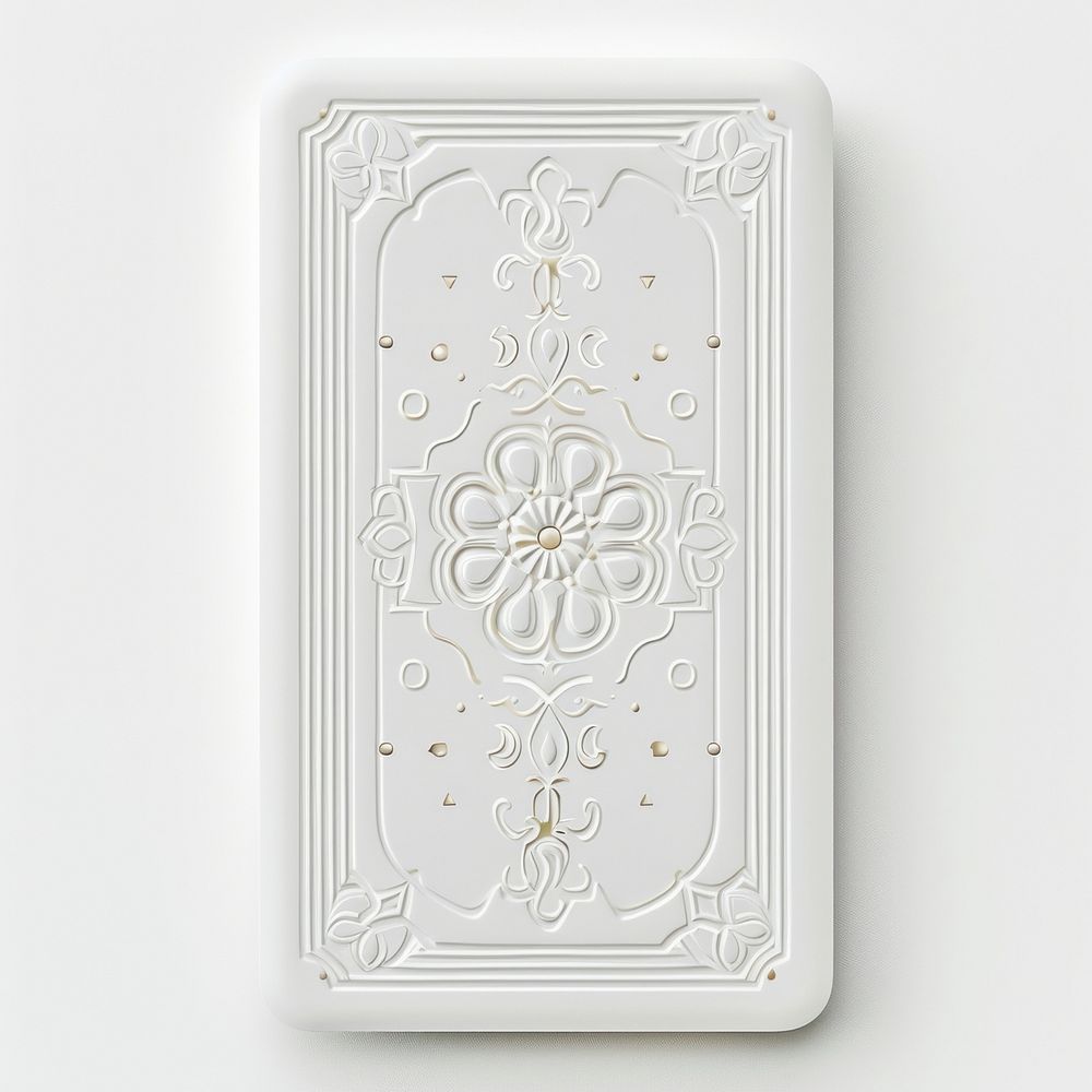 A white tarot card white background architecture porcelain.