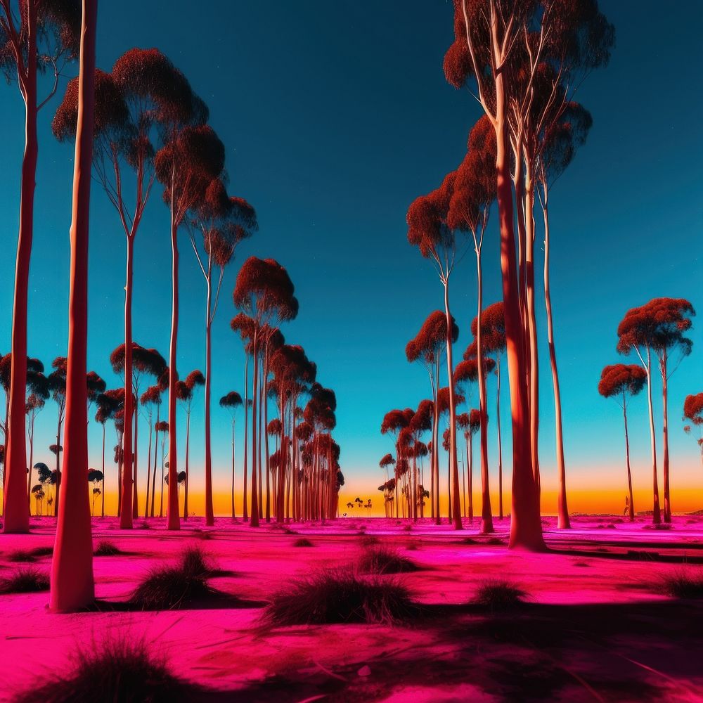 Photo of a eucalyptus forest landscape outdoors nature.