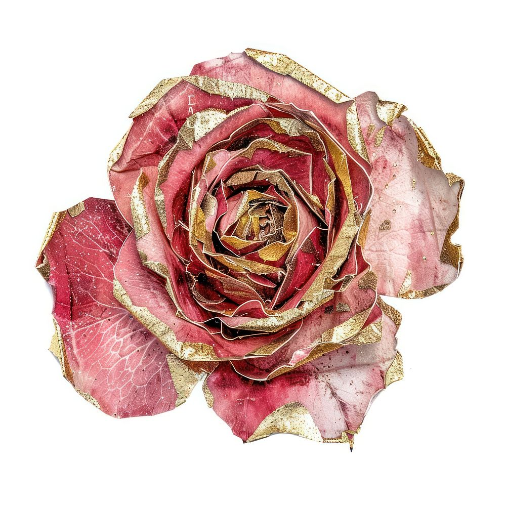 Rose shape collage cutouts flower petal plant.