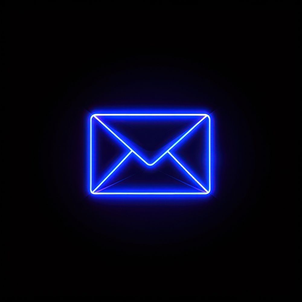 Mail icon neon light line.