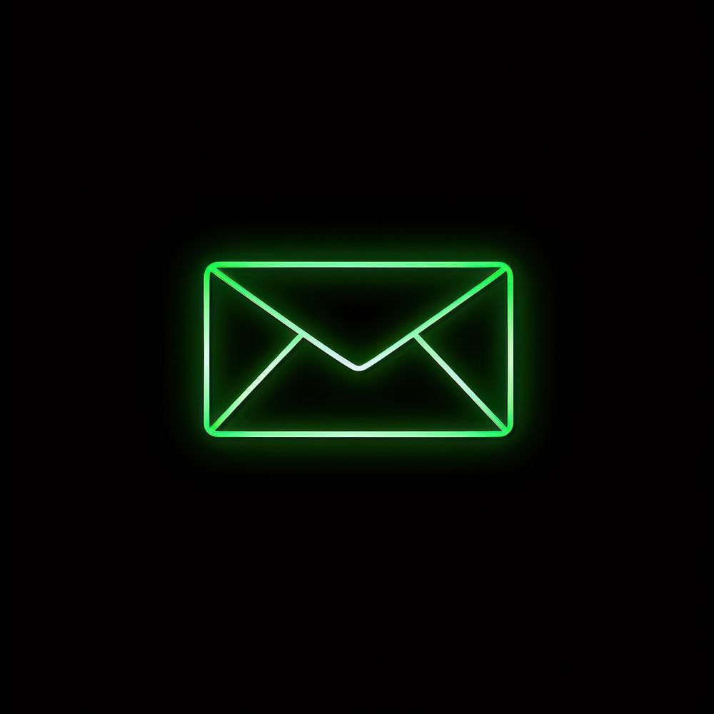 Mail icon green light line.
