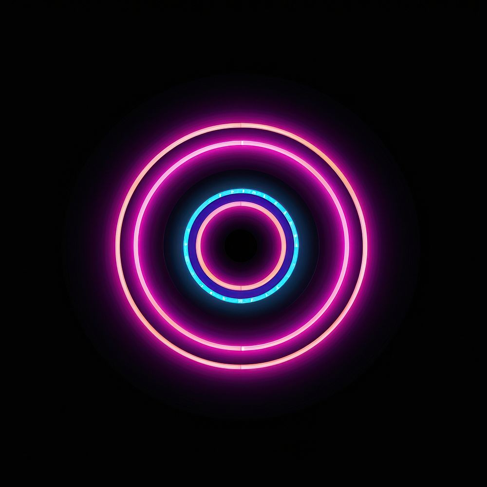 Movie roll icon neon spiral light.