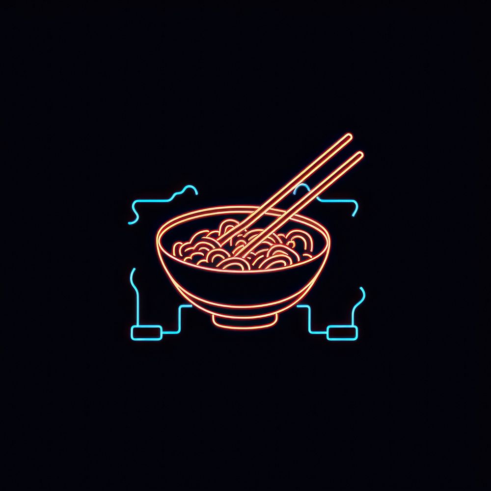 Noodles and chopstick icon chopsticks bowl line.