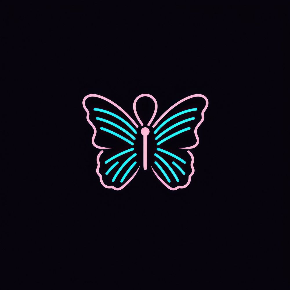 Butterfly icon animal line logo.