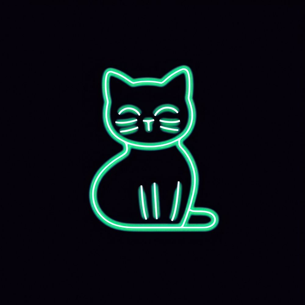 Cat icon neon animal mammal.