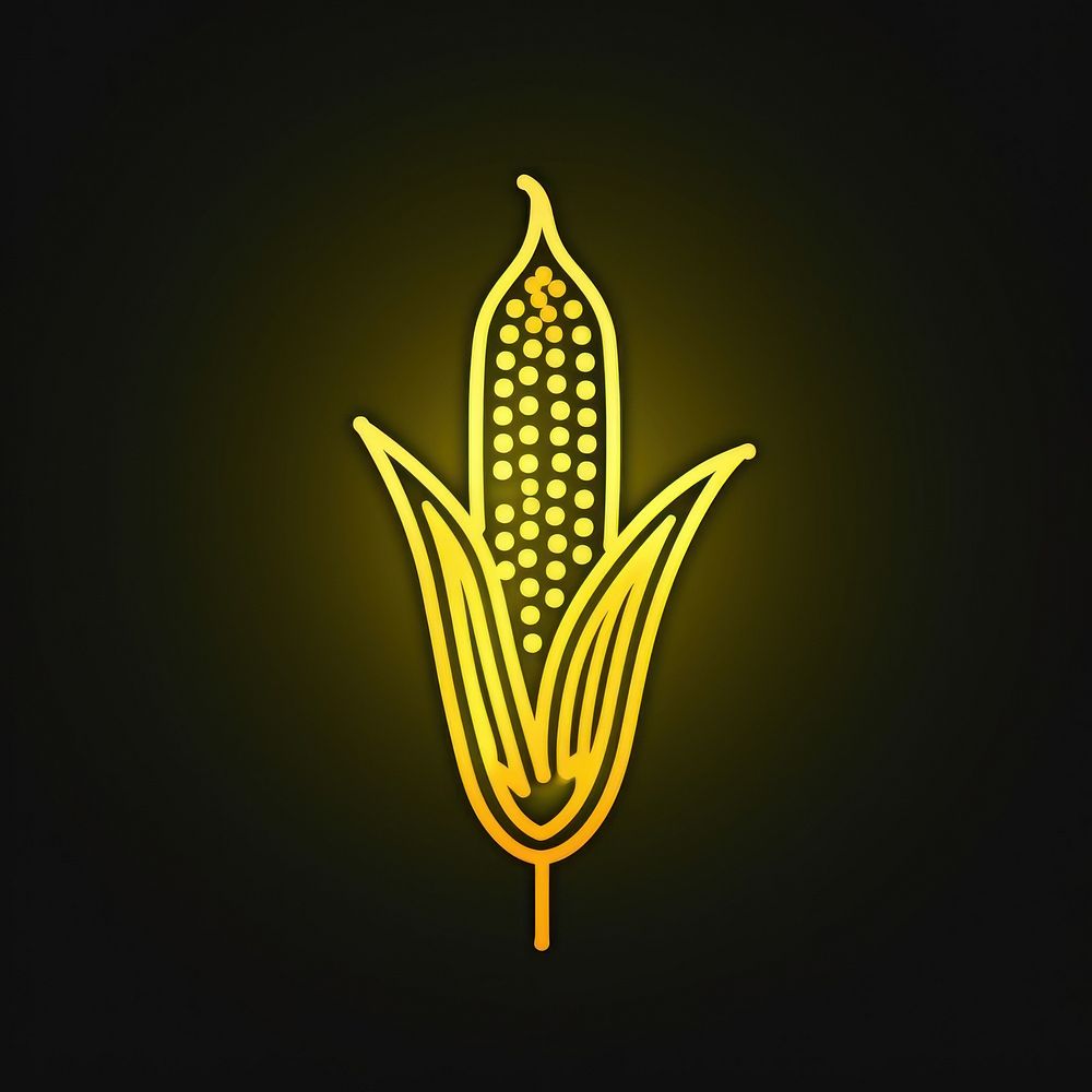 Corn icon yellow symbol line.