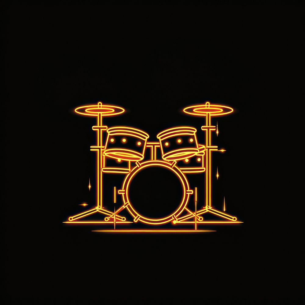 Drum set icon lighting drums membranophone.