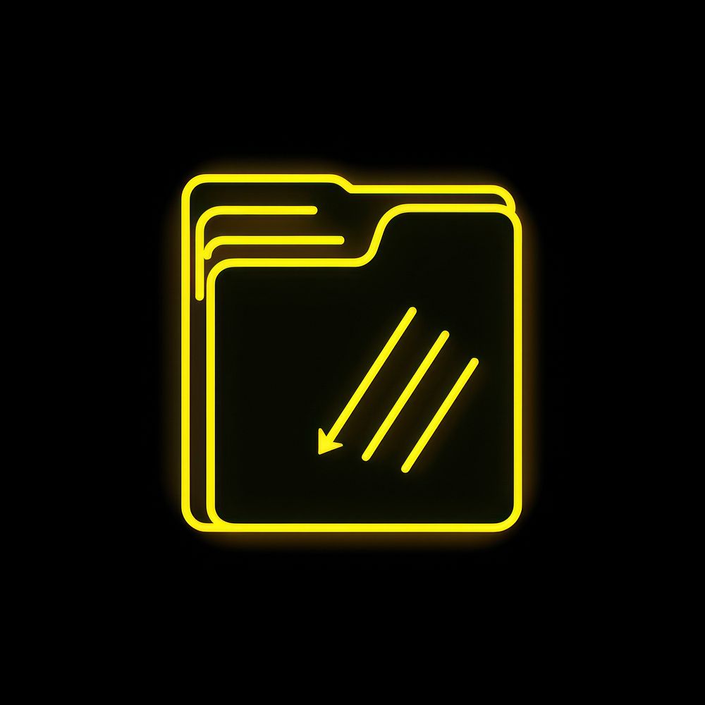File folder icon symbol yellow light.