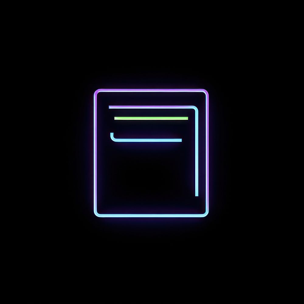 Folder icon neon light line.