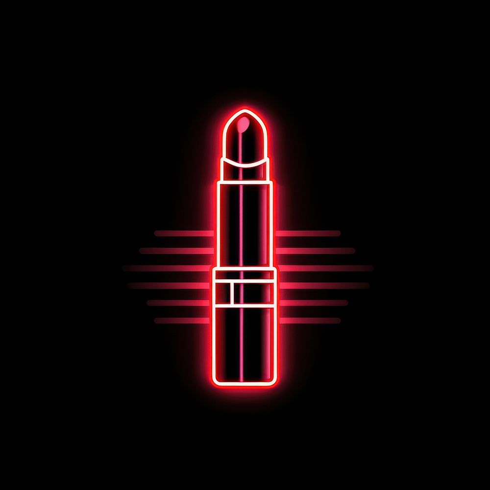 Lipstick icon light line neon.