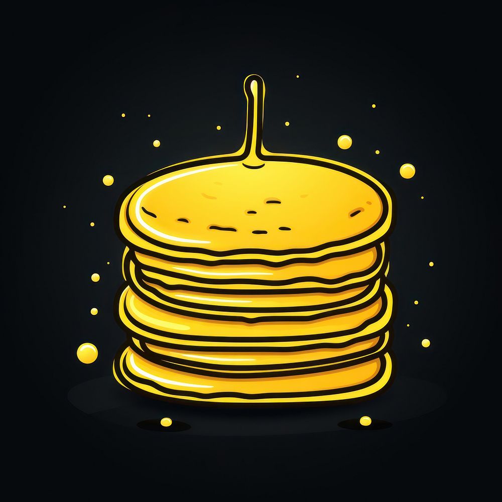 Pancake icon yellow night food.