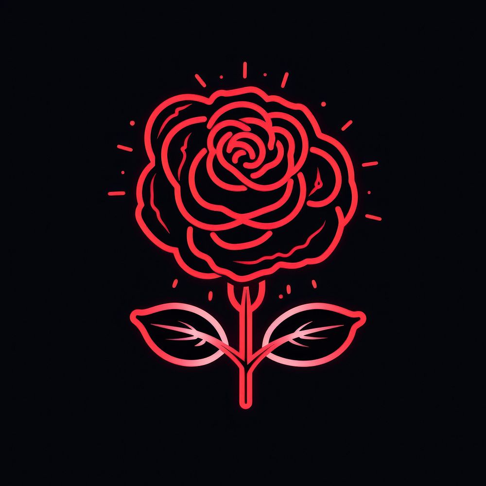 Rose icon nature line red.