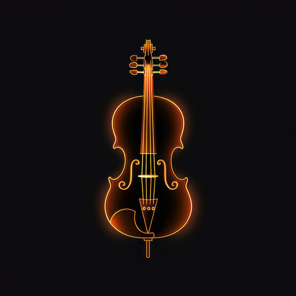 Violin icon cello illuminated performance.
