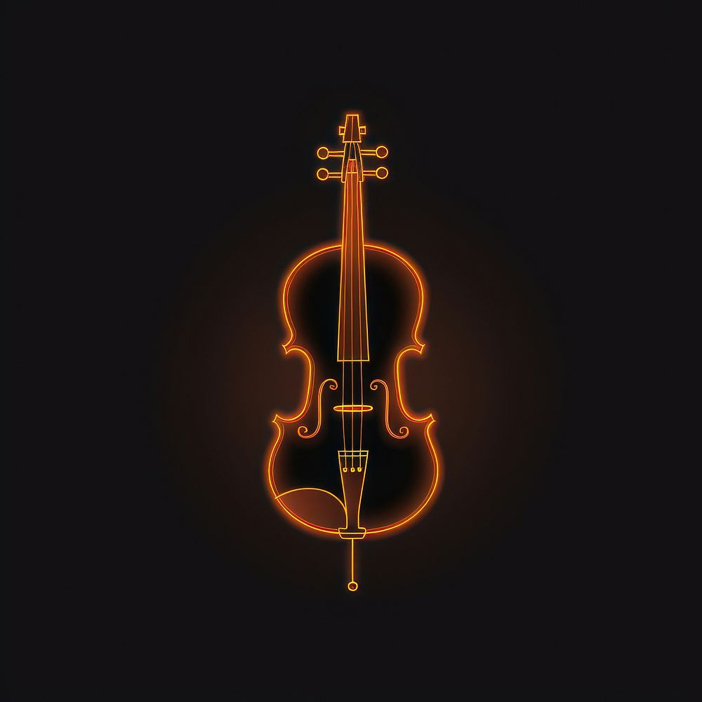 Violin icon illuminated performance darkness.