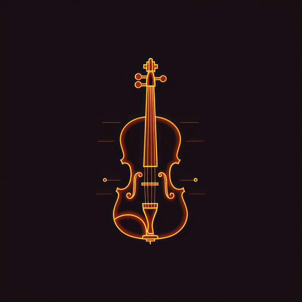 Violin icon illuminated performance creativity.