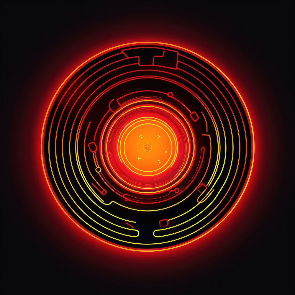 Vinyl icon yellow spiral light.