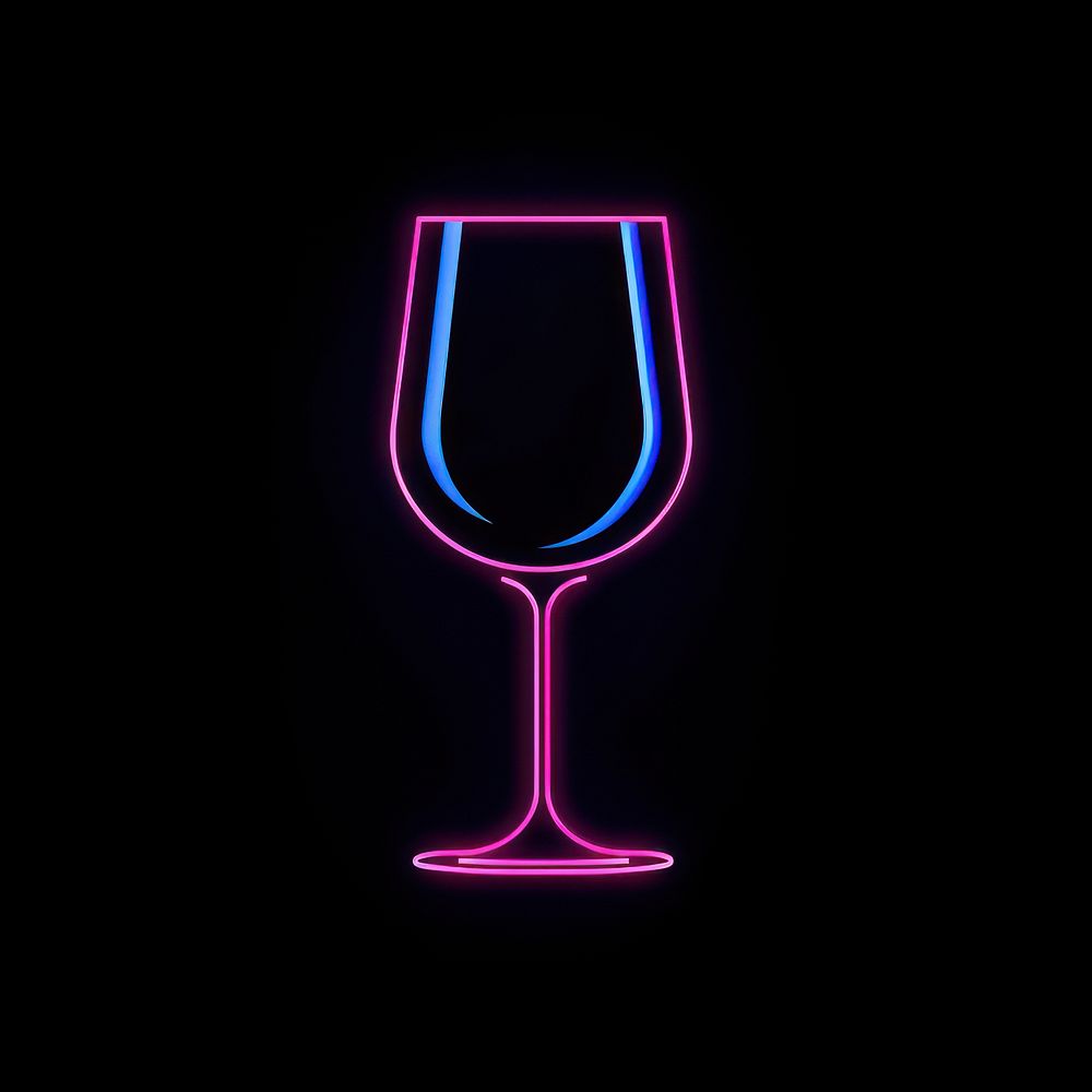 Wine glass icon light drink line.