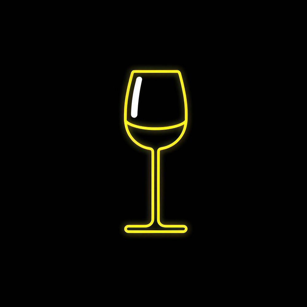 Wine glass icon yellow drink line.