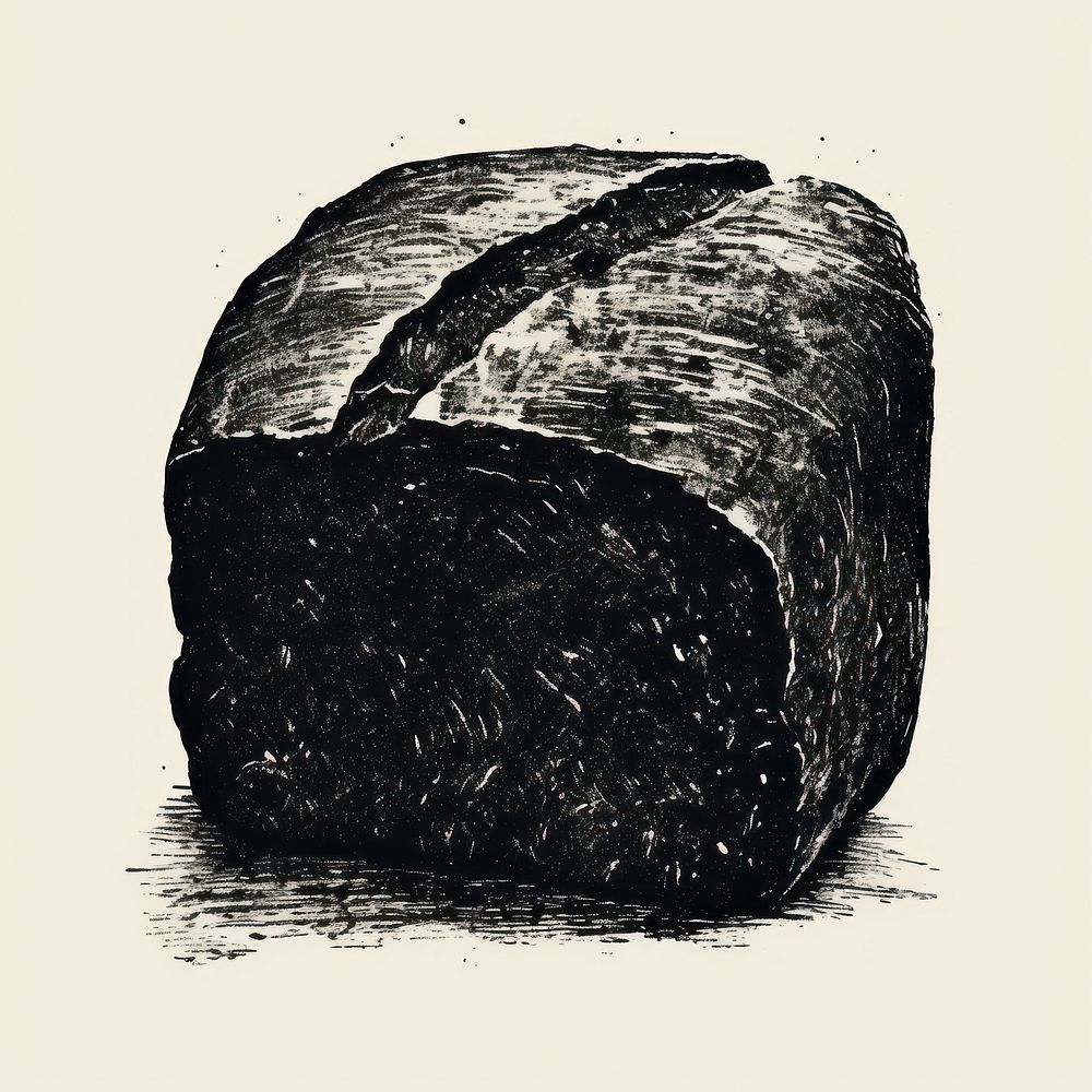 Silkscreen of a knead flour drawing sketch black.