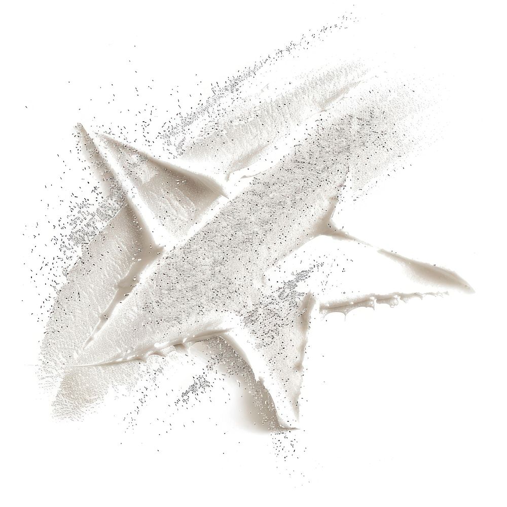 Star shape brush strokes white white background splattered.