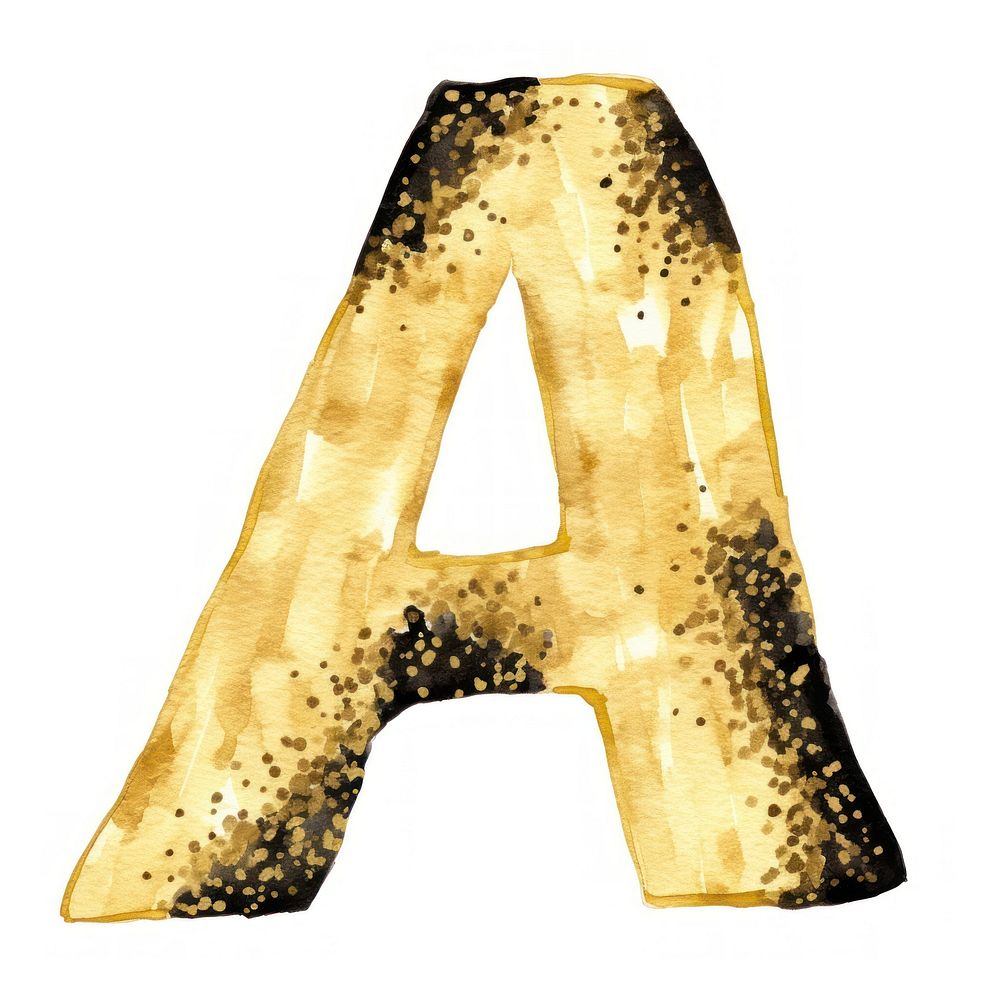Alphabet A ripped paper text font white background.
