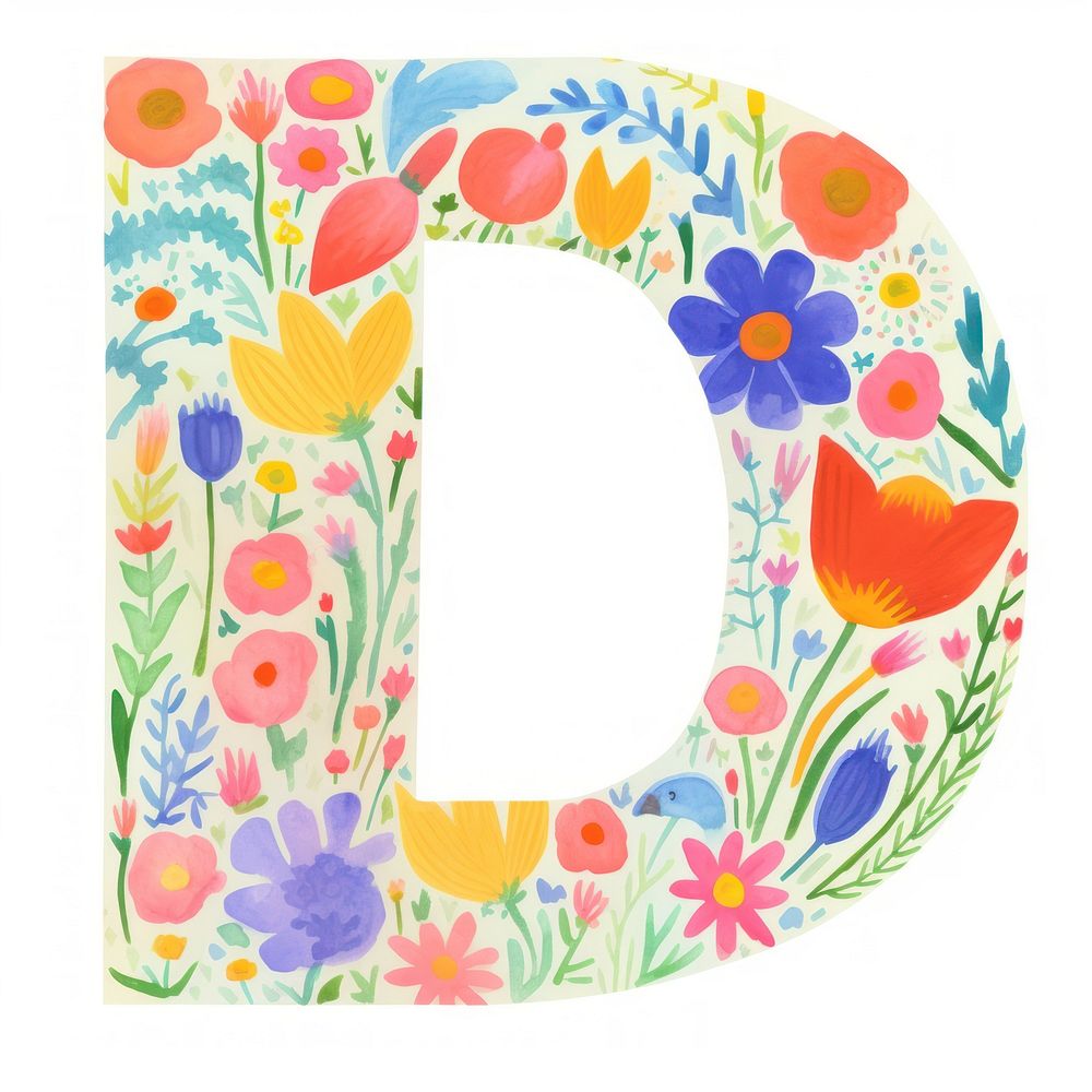 Alphabet D pattern flower plant.